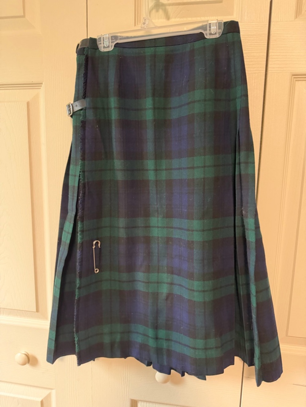 Women’s Green & Navy Plaid Wrap Skirt